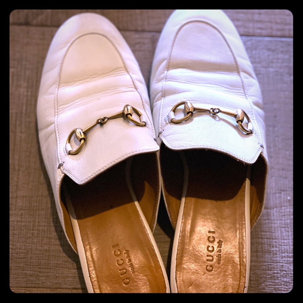 Gucci Princeton Loafer Mule - White Leather
